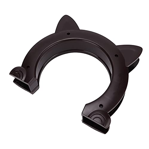 Puerta Interior para Gatos Puerta de Paso de plástico con Forma de Cabeza de Gato y patrón de Espina de Pescado 5,5 cm/2,2 pulg.(marrón)