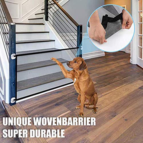 Puerta mágica para mascotas para perros Puertas de seguridad plegable y seguro para instalar en cualquier lugar para mantener a tu bebé y mascotas lejos del peligro