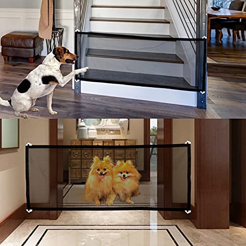 Puerta mágica para perros, puerta de bebé, puerta de seguridad para mascotas, protector seguro para mascotas mantiene a los perros lejos de la cocina en el piso de arriba interior