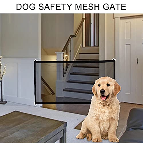 Puerta mágica para perros, puerta de bebé, puerta de seguridad para mascotas, protector seguro para mascotas mantiene a los perros lejos de la cocina en el piso de arriba interior