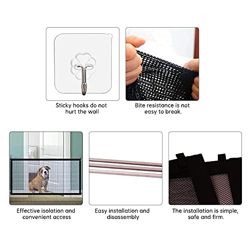 Puerta mágica para perros, puerta de seguridad para mascotas, puerta de malla plegable portátil, aislamiento de puerta de seguridad, instalación en cualquier lugar para perros y gatos (110 x 72 cm)