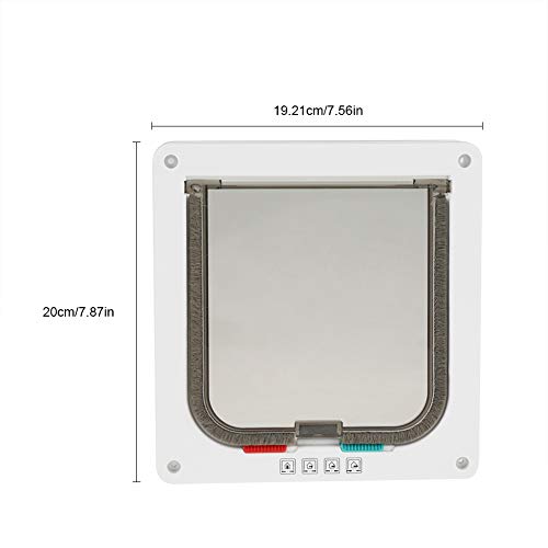 Puerta para gatos, 4 vías con cerradura para mascotas, gato, interior, exterior, puerta abatible, puerta transparente magnética con cerradura para perros pequeños para gatitos, perros pequeños