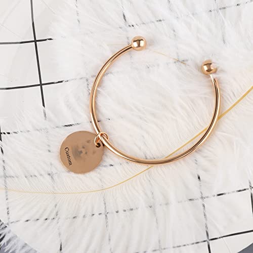 Pulsera con foto personalizada, pulsera única con encanto de retrato de animal lindo, brazalete de alambre expandible con foto personalizada, regalo para amantes de los perros y gatos