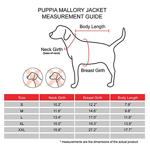 PUPPIA Mallory - Abrigo para Mascota, Talla XL, Color Rojo