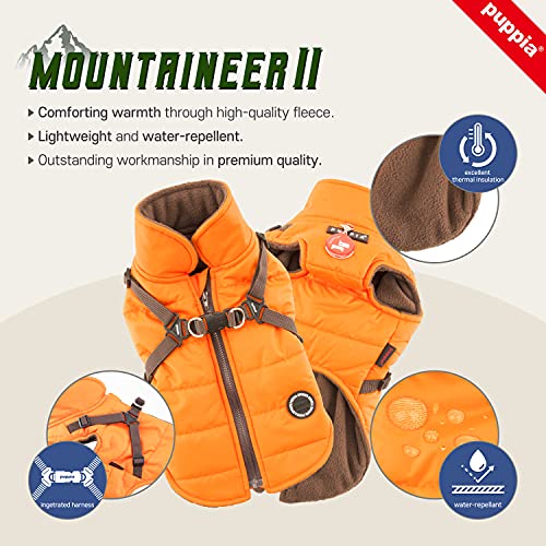 Puppia PAPD-VT1366-GY-M Mountaineer II - Abrigo para Mascotas, Color Gris, Mediano