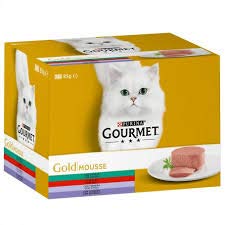 PURINA Gourmet Mousse Pack 24, Conejo/Buey/Ternera/Cordero