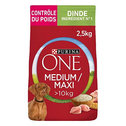Purina One - Pienso Medio/Maxi > 10 kg – Control del Peso – Perros esterilizados – Sabor Pavo / arroz – 2,5 kg