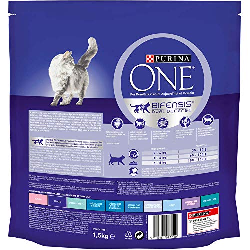 PURINA ONE – Pienso para Gatos Adulto Talla & Sabor Elegir 1,5 kg – Lote de 6 (9 kg)
