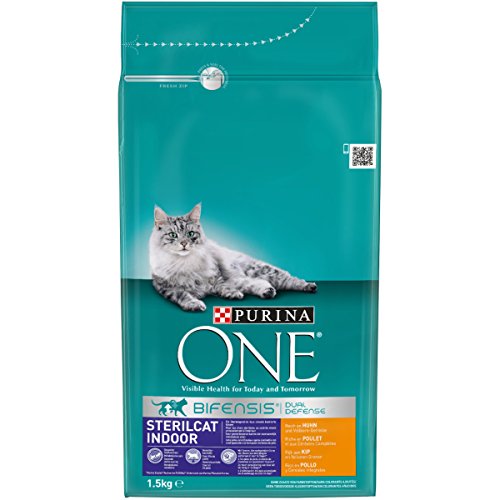 PURINA ONE Sterilicat Bifensis - Alimento Seco para Gatos Esterilizados de Interior, Rico en Pollo, 1.5 kg