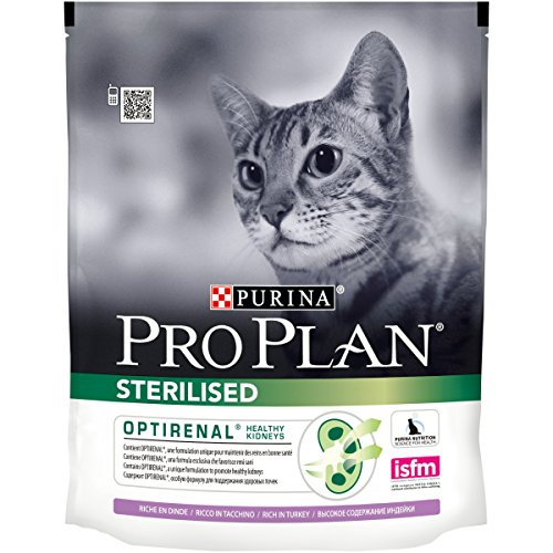 PURINA Pro Plan Comida Seco para Gato Esterilizado con Optirenal, Sabor Pavo - 400 g