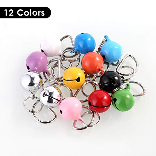 puseky 12pcs campanas de gato para gato collar de perro colgante mascota con anillo en D accesorios colgantes para mascotas