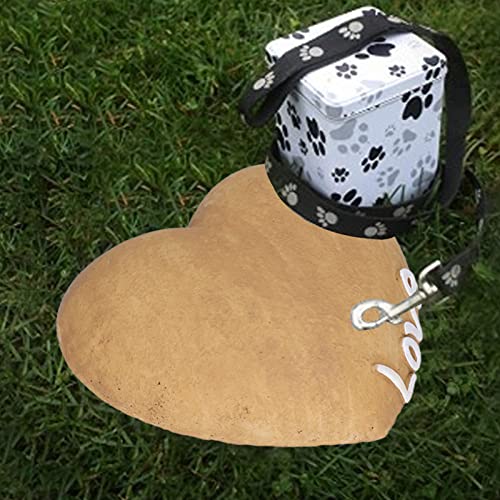 Pwshymi Piedra Conmemorativa para Mascotas, Lápida Conmemorativa de Jardín en Forma de Corazón, Lápida de Resina para Perro Y Gato para Patio Trasero de Césped(Color Arena)