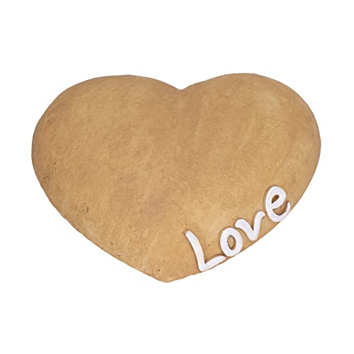 Pwshymi Piedra Conmemorativa para Mascotas, Lápida Conmemorativa de Jardín en Forma de Corazón, Lápida de Resina para Perro Y Gato para Patio Trasero de Césped(Color Arena)