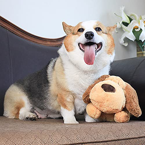 Qagazine Juguete de peluche para perro, juguete de ayuda para el comportamiento de mascotas,Dormir Animal de peluche Buddy Heart Beat relajante muñeca de peluche para perros y gatos