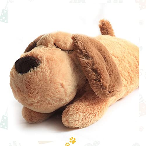 Qagazine Juguete de peluche para perro, juguete de ayuda para el comportamiento de mascotas,Dormir Animal de peluche Buddy Heart Beat relajante muñeca de peluche para perros y gatos