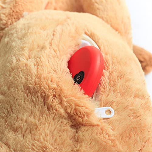 Qagazine Juguete de peluche para perro, juguete de ayuda para el comportamiento de mascotas,Dormir Animal de peluche Buddy Heart Beat relajante muñeca de peluche para perros y gatos