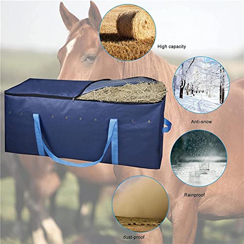 QDPJ Bolsa plegable para heno para animales pequeños, saco de alimentación grande para almacenar heno fresco para caballos, vacas y ovejas, soporte portátil para almacenar