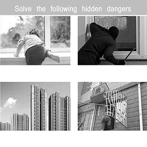 QIANDA Ventana Guardia Seguridad Barras Robo Proteccion Reja De La Ventana Sin Golpe for Bebé Seguro En Casa (Color : Height 50cm, Size : L80cm)