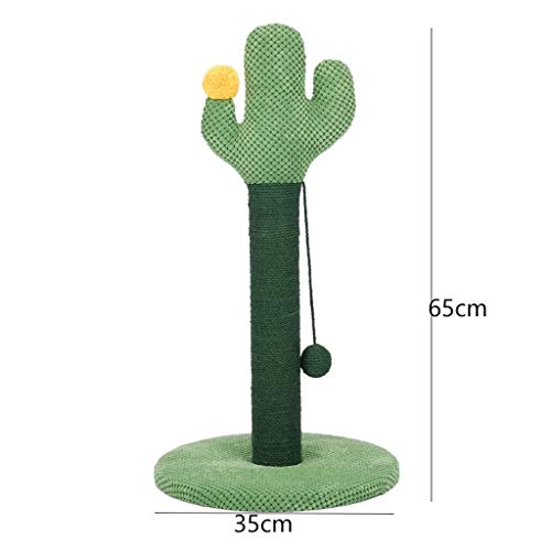 QIFFIY Arbol Gato Torre Gatos 26"Alto Cactus Cat Rasguing Post For Kittens Adult Gatos, Jute Scratch Pole Cactus Catw Glaw Scrapidor con una Bola de Yute Colgante