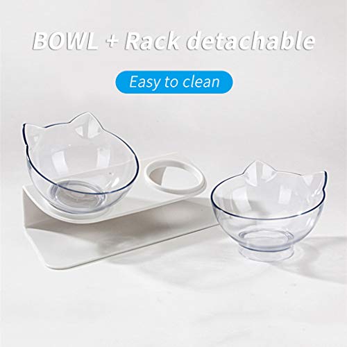 QINGMEN Pet Dog Cat Slow Feed Protect - Bandeja para la columna vertebral y la bebida