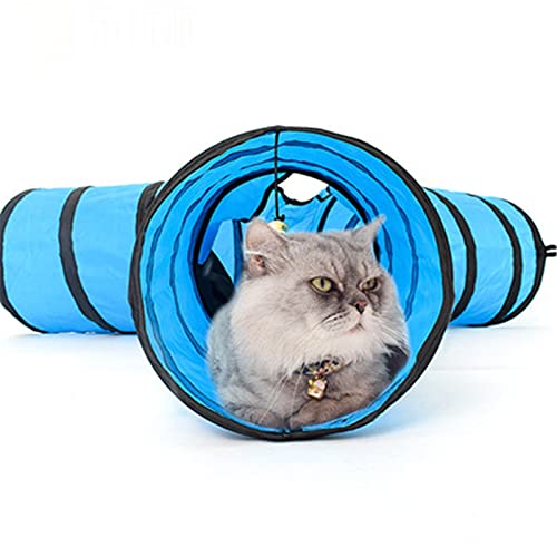 QinWenYan Túnel de Gato Túneles De Gatos para Gatos De Interior Plegables para Arriba El Tubo De Mascotas Peek Hole Hideaway Jugar Juguetes para Gatos con Bola Gato Juguetes Interactivos para Mascota