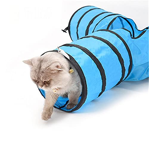 QinWenYan Túnel de Gato Túneles De Gatos para Gatos De Interior Plegables para Arriba El Tubo De Mascotas Peek Hole Hideaway Jugar Juguetes para Gatos con Bola Gato Juguetes Interactivos para Mascota