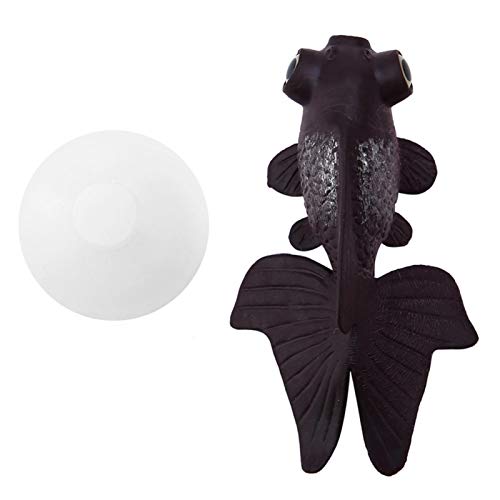 QITERSTAR Fish Tank Decoration, Aquarium Funny Artificial Silicone Small Ornament (Pez Dorado marrón)