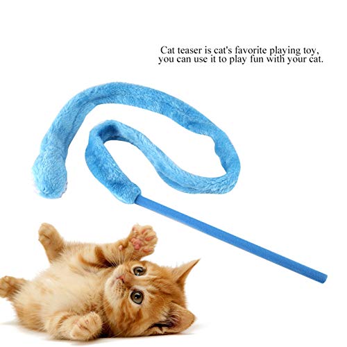 QITERSTAR Juguete del Gato, Juguete del Gato de 3 Colores Forma de Serpiente Gato Teaser Divertido Gatito Gato Juguete para Mascotas (Azul)