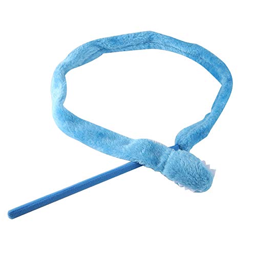 QITERSTAR Juguete del Gato, Juguete del Gato de 3 Colores Forma de Serpiente Gato Teaser Divertido Gatito Gato Juguete para Mascotas (Azul)