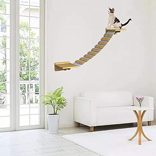 qiuqiu Escalera De Gato, Muro De Escalada De Gato, Escalera De Escalada De Pared, Ahorrador De Espacio, Estante De Escalada De Gato Mascota Montado En La Pared