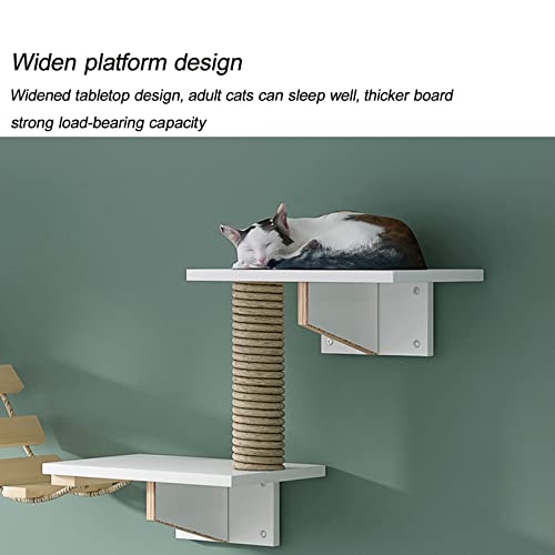QJM Cama De Gato Escalera para Gatos - Rascador para Gatos Pared, Pared De Escalada De Madera Auténtica Duradera Y Estable, Centro Actividad De Interior para Gatos,fácil De Montar
