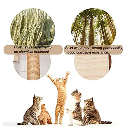 QJM Cama De Gato Escalera para Gatos - Rascador para Gatos Pared, Pared De Escalada De Madera Auténtica Duradera Y Estable, Centro Actividad De Interior para Gatos,fácil De Montar