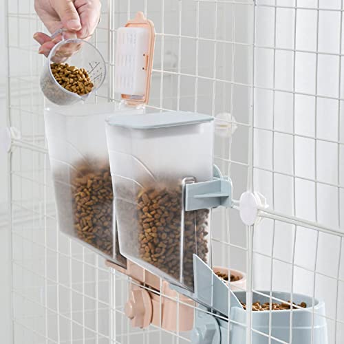 QJM Comedero Gato Automatico - Comedero Automático De Mascotas para Perros Y Gatos para Gatos Montado En La Pared con Dispensador De Agua, Alimentador para Cachorros Pequeños/Grandes