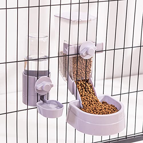 QJM Comedero Gato Automatico - Comedero Automático De Mascotas para Perros Y Gatos para Gatos Montado En La Pared con Dispensador De Agua, Alimentador para Cachorros Pequeños/Grandes