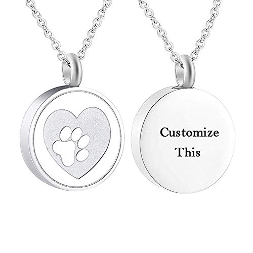 QJZM Collar de cenizasStainless Acero Cremación urna Locket Collar Hold Perro/Gato Ceniza Ataúd Joya-Oro_Non_Grabar