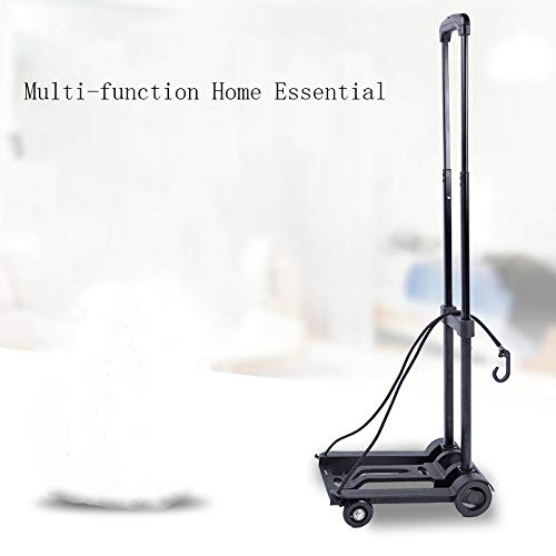 QNMM Carrito de Aluminio Plegable Equipaje Carretilla Carretilla de Mano portátil con Capacidad para Camiones de Mano de 70 Libras, 4 Ruedas, Carrito de Equipaje liviano