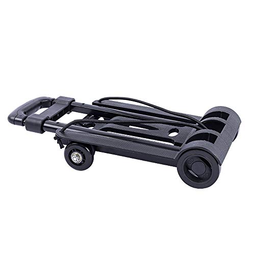QNMM Carrito de Aluminio Plegable Equipaje Carretilla Carretilla de Mano portátil con Capacidad para Camiones de Mano de 70 Libras, 4 Ruedas, Carrito de Equipaje liviano