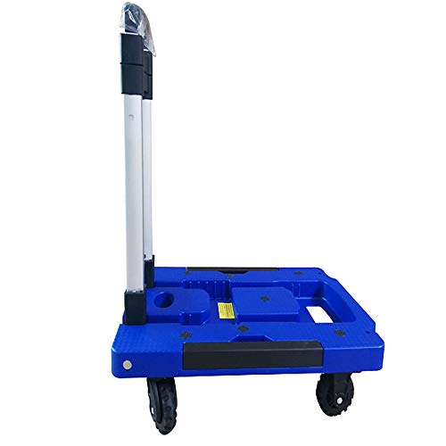 QNMM Carro de Equipaje Plegable de Aluminio Carretilla portaequipajes Plegable de 220 Libras con Capacidad para Varias Posiciones,Blue,M