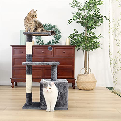 QSCTYG Árbol de Gato Árbol de Gato, Torre de Escalada, casero, árbol de Gato con Postes de rasguño en sisal para Gatitos, Centro de Actividades, casa de Juegos (Color : Yellow)