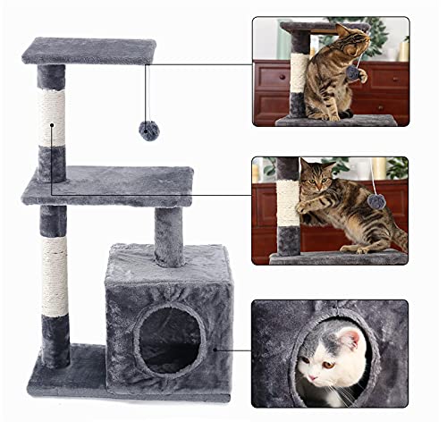 QSCTYG Árbol de Gato Árbol de Gato, Torre de Escalada, casero, árbol de Gato con Postes de rasguño en sisal para Gatitos, Centro de Actividades, casa de Juegos (Color : Yellow)