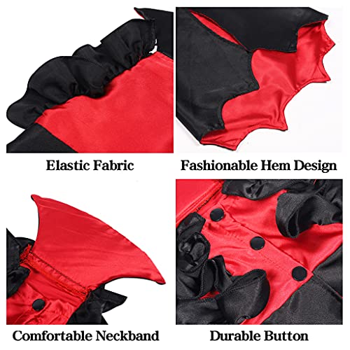 QTJUST Ropa de Halloween para mascotas, gatito, cachorro, disfraz de cosplay de vampiro negro para perro, gato, fiesta, capa de vestir