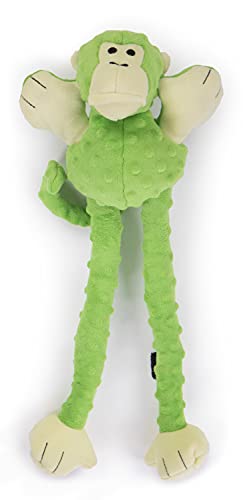 Quaker Pet Products goDog Crazy Tugs Sasquatches with Chew Guard Technology Tough Plush Dog Toy, Materiales sintéticos, Verde Lima, Large
