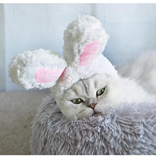 Quality Shop QS Funny Pet Dog Cat Cap Disfraz de conejo cálido para fiesta de Año Nuevo, Navidad, Cosplay orejas de conejo (30-34 cm)