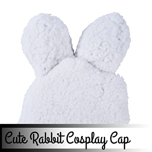 Quality Shop QS Funny Pet Dog Cat Cap Disfraz de conejo cálido para fiesta de Año Nuevo, Navidad, Cosplay orejas de conejo (30-34 cm)