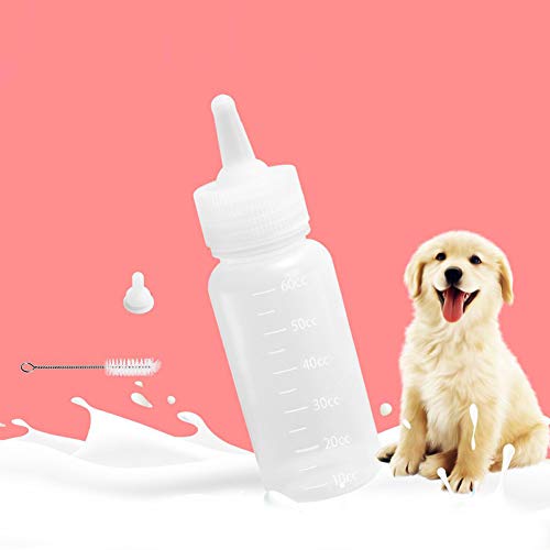 quanjucheer - Botella de alimentación para Mascotas, Agua de Leche, alimentador de enfermería, pezón, Perro, Gato con Cepillo