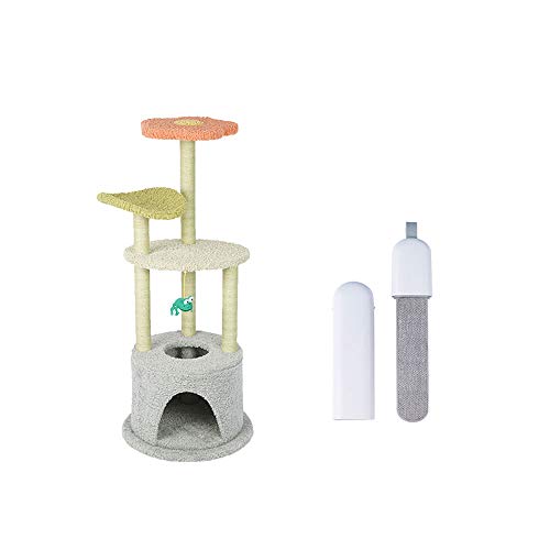 QWEA arbol para Gatos,árbol de Gato trepador de montaña árbol de Gato,raspador,Hamaca,Plataforma y Juego de Pelota Gato Marco de Escalada árbol de Gato Arena de Gato Plataforma de Salto de Gato