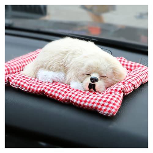 QWEP Colgante Perros de Peluche Adorno de Coche decoración simulación for Dormir Perro Juguete automotriz Tablero de Instrumentos decoración Adorno Lindo Auto Coche Accesorios Duradero y he
