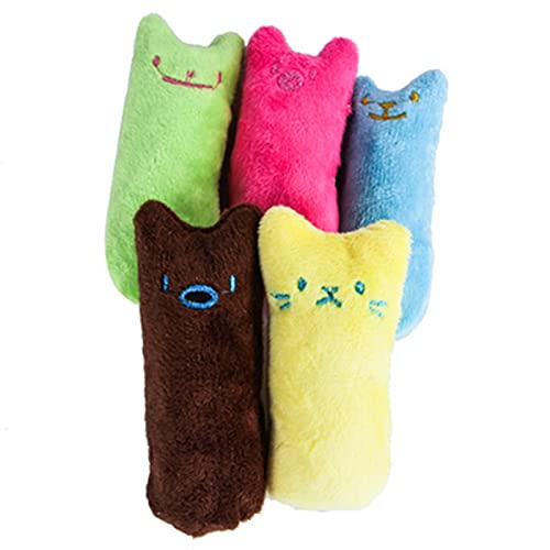 QWEQWE Dientes Moler Catnip Toys Funny Interactive Pelush Cat Toy Pet Kitten Masticar Vocal Juguete Garras Thumb Bite Cat Menta para Gatos Calientes (Color : Rainbow Ball)
