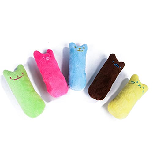 QWEQWE Dientes Moler Catnip Toys Funny Interactive Pelush Cat Toy Pet Kitten Masticar Vocal Juguete Garras Thumb Bite Cat Menta para Gatos Calientes (Color : Rainbow Ball)