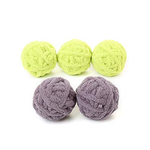 QWEQWE Divertido camión Largo Gato Juguete Mascota Bola de Mascota Gatito Cola Larga Pelea borrosa traqueteo rasguño Toys Lana Cuerda Tejido Pet Teaser Ball (Color : Gray, Size : 5x5x5cm)
